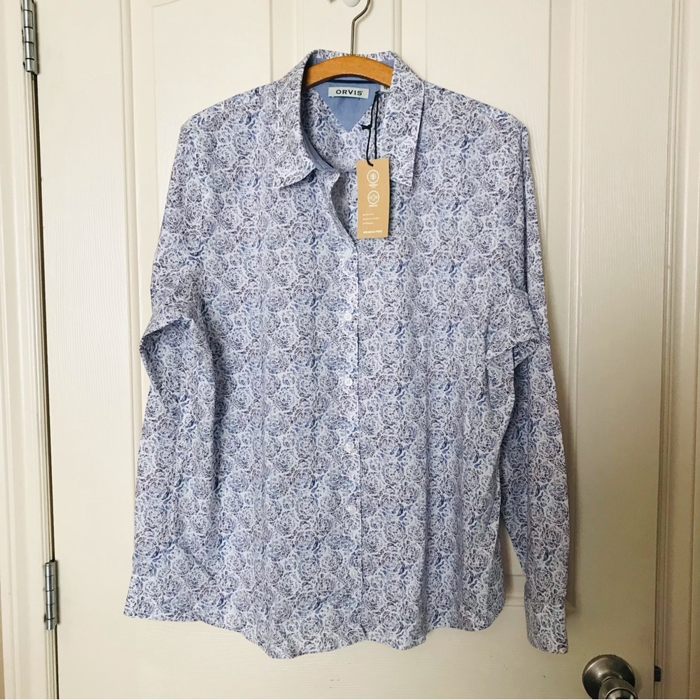 Orvis Women’s Blue Patterned Shirt Size 18